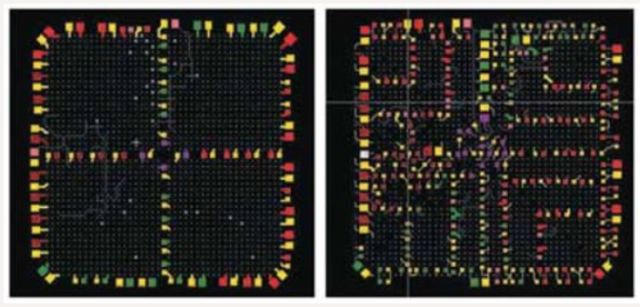 These images show the backside of two BGAs