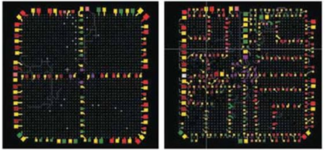 These images show the backside of two BGAs