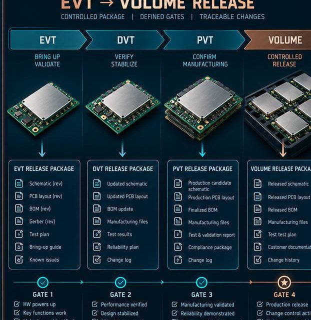 From EVT Evidence to Volume Release for a 5G Module PCB