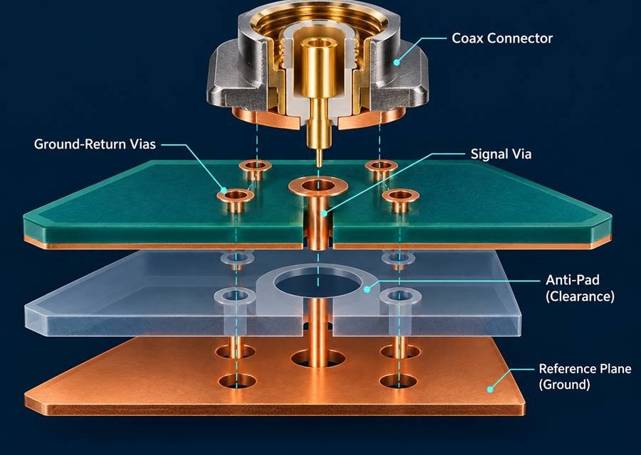 Designing Connector and Via Transitions for a 5G Module PCB Launch