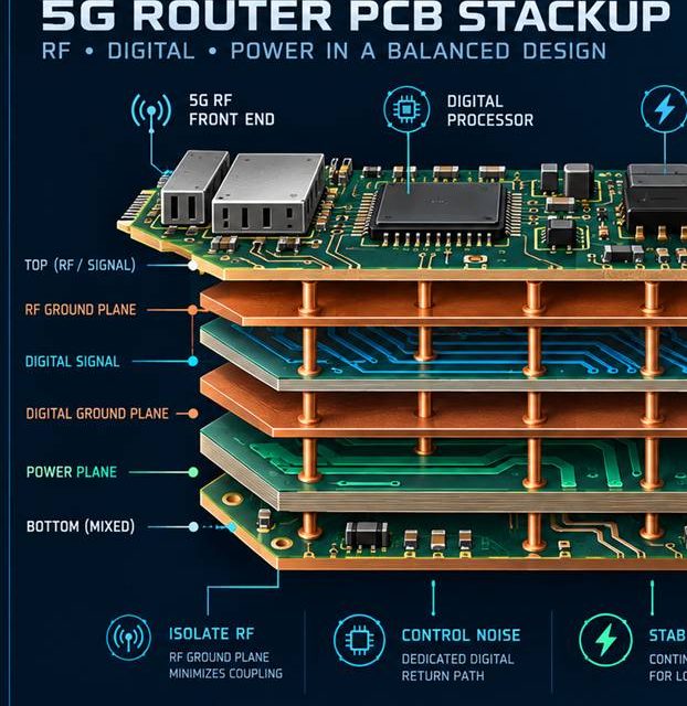 A Release Method for 5G Router PCB Stackups Under Mixed-Signal Constraints