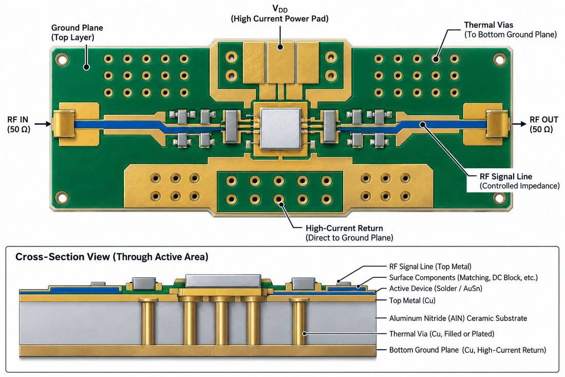 Aln Pcb Rf Power Layout Aluminum Nitride PCB