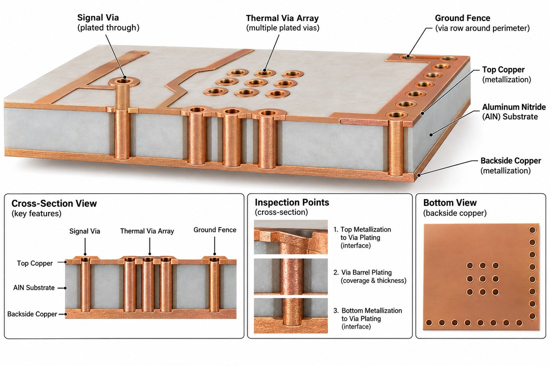 Aln Pcb Via Metallization Aluminum Nitride PCB