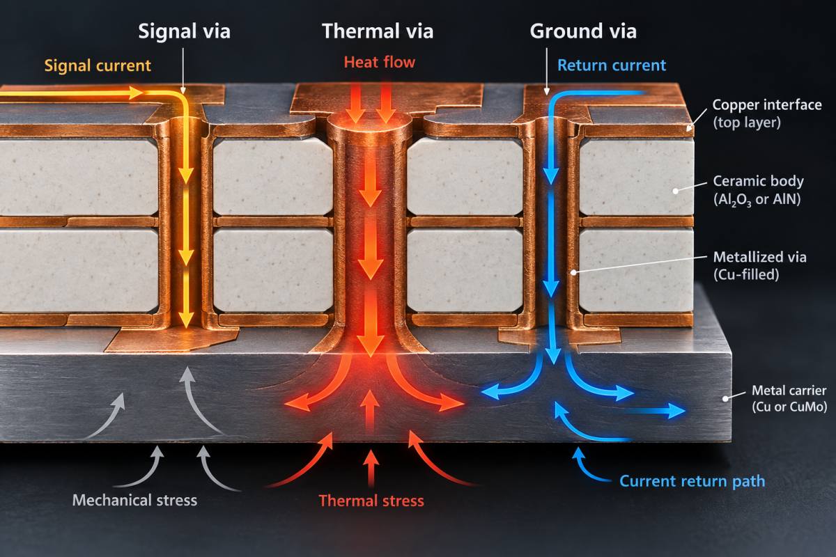 Ceramic metallization cross-section Ceramic PCB
