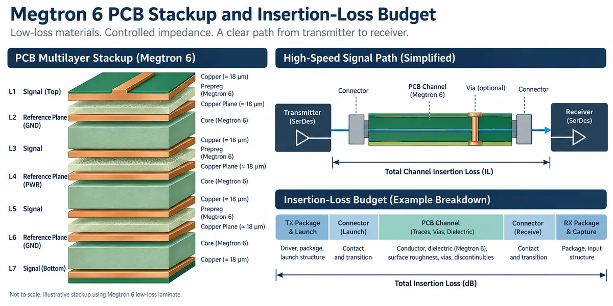 Megtron 6 multilayer stackup and loss budget Megtron 6 PCB
