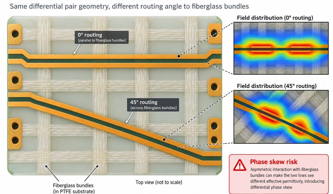 PTFE PCB Glass-Weave and Phase Skew: A Routing Review for Wideband Links