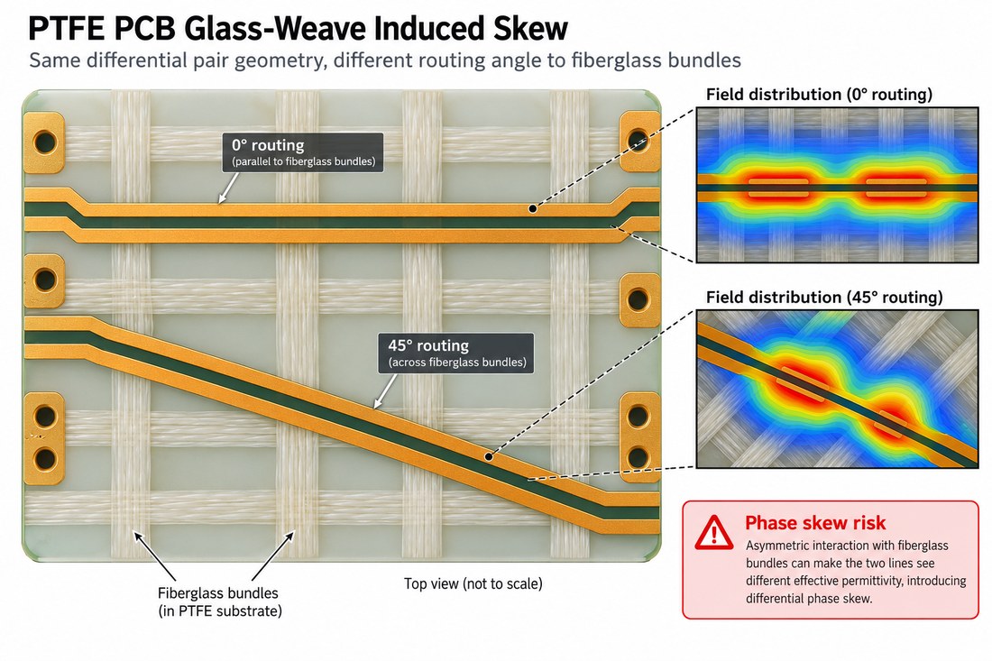 Glass-weave orientation review PTFE PCB