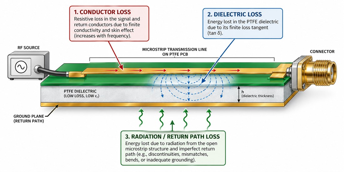 RF loss budget and copper profile PTFE PCB