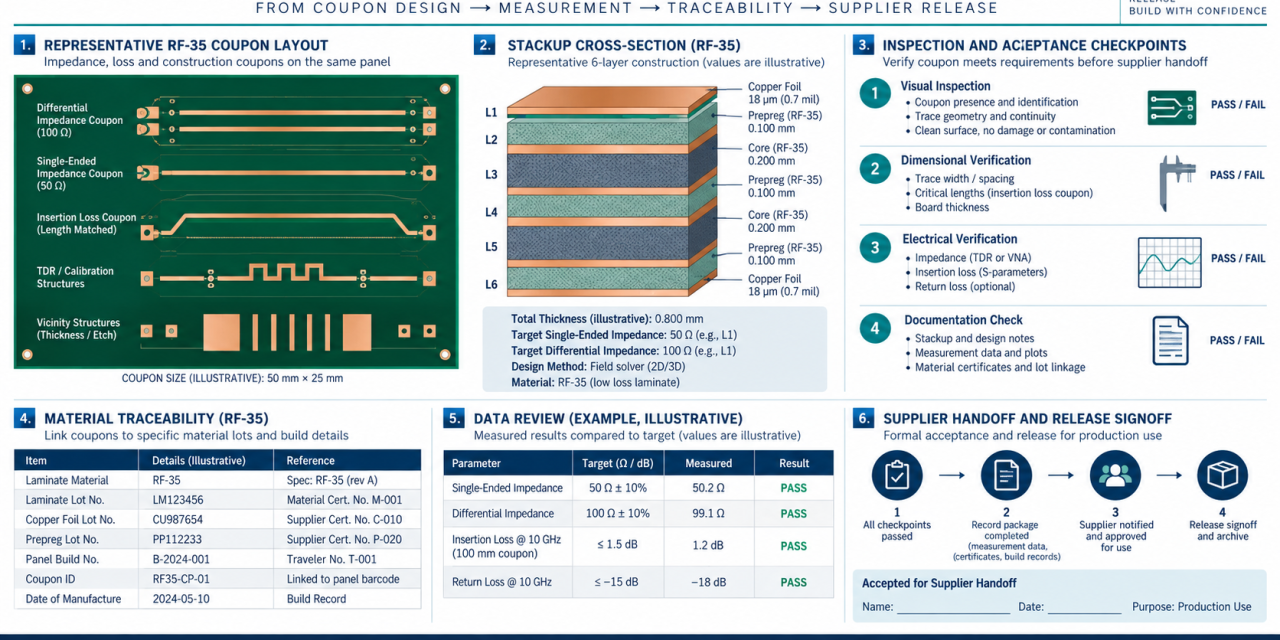 Taconic RF-35 PCB Coupon Design: Correlating Stackup, Impedance, and Production Release