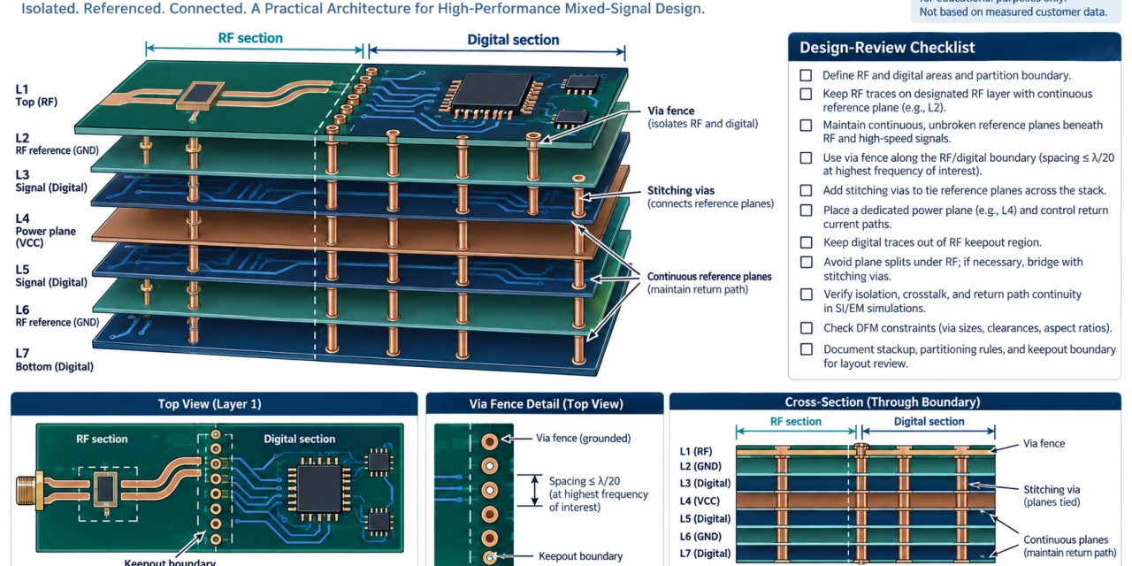 RF-35 PCB Mixed-Signal Stackup: Partitioning RF and Digital Return Paths