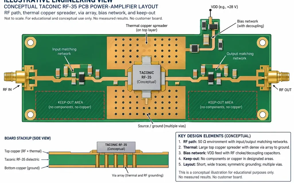 Taconic RF-35 PCB Antenna Feed Keep-Outs: A DFM Method for Compact Wireless Modules