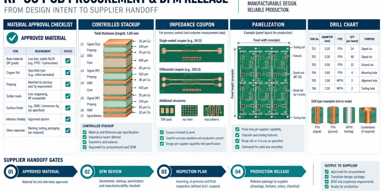 RF-35 PCB Procurement and DFM: A Supplier-Ready Release Checklist