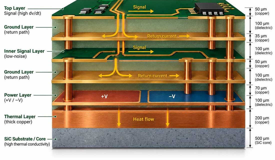 SiC PCB Stack-Up: 5 Geometry Controls