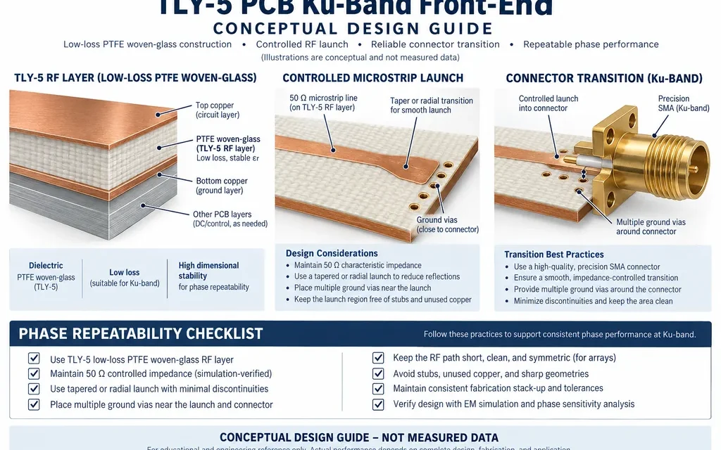 TLY-5 PCB for Ku-Band Front Ends: Managing Copper Roughness and Phase Repeatability