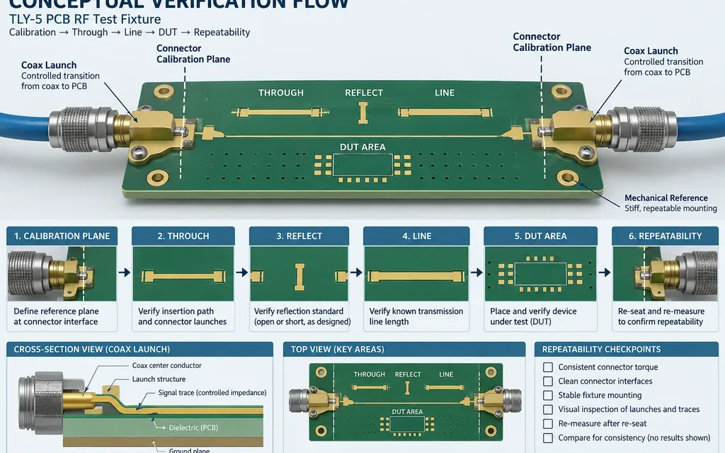 TLY-5 PCB RF Test Fixtures: A Reliable Calibration and Connector Interface Workflow