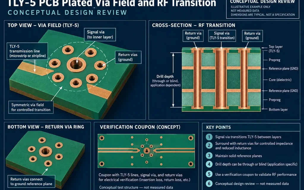 TLY-5 PCB Via Fields: Designing Plated Transitions Without Tuning Away the Real Problem
