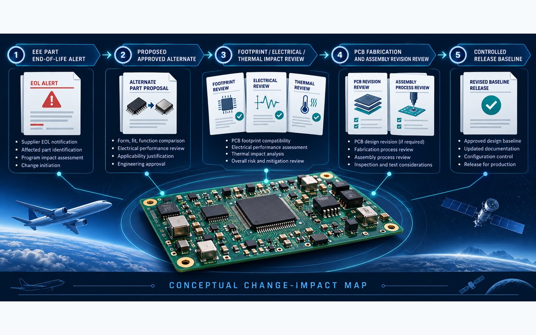 EEE part change impact map Aerospace PCB