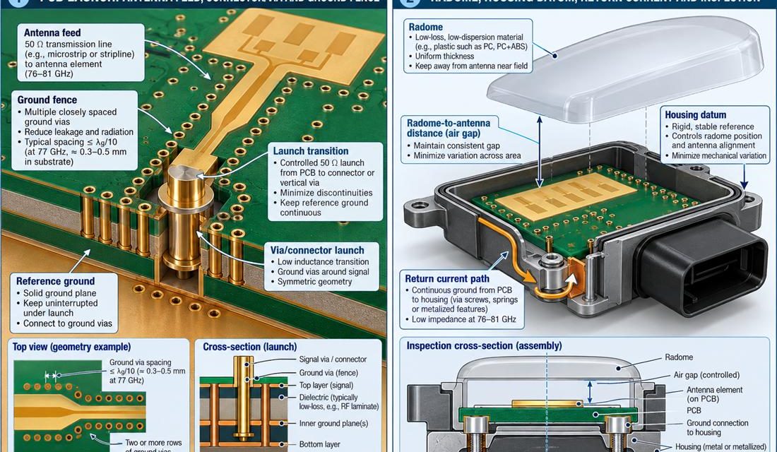 Controlling the 76–81 GHz Launch on an Automotive Radar Sensor PCB