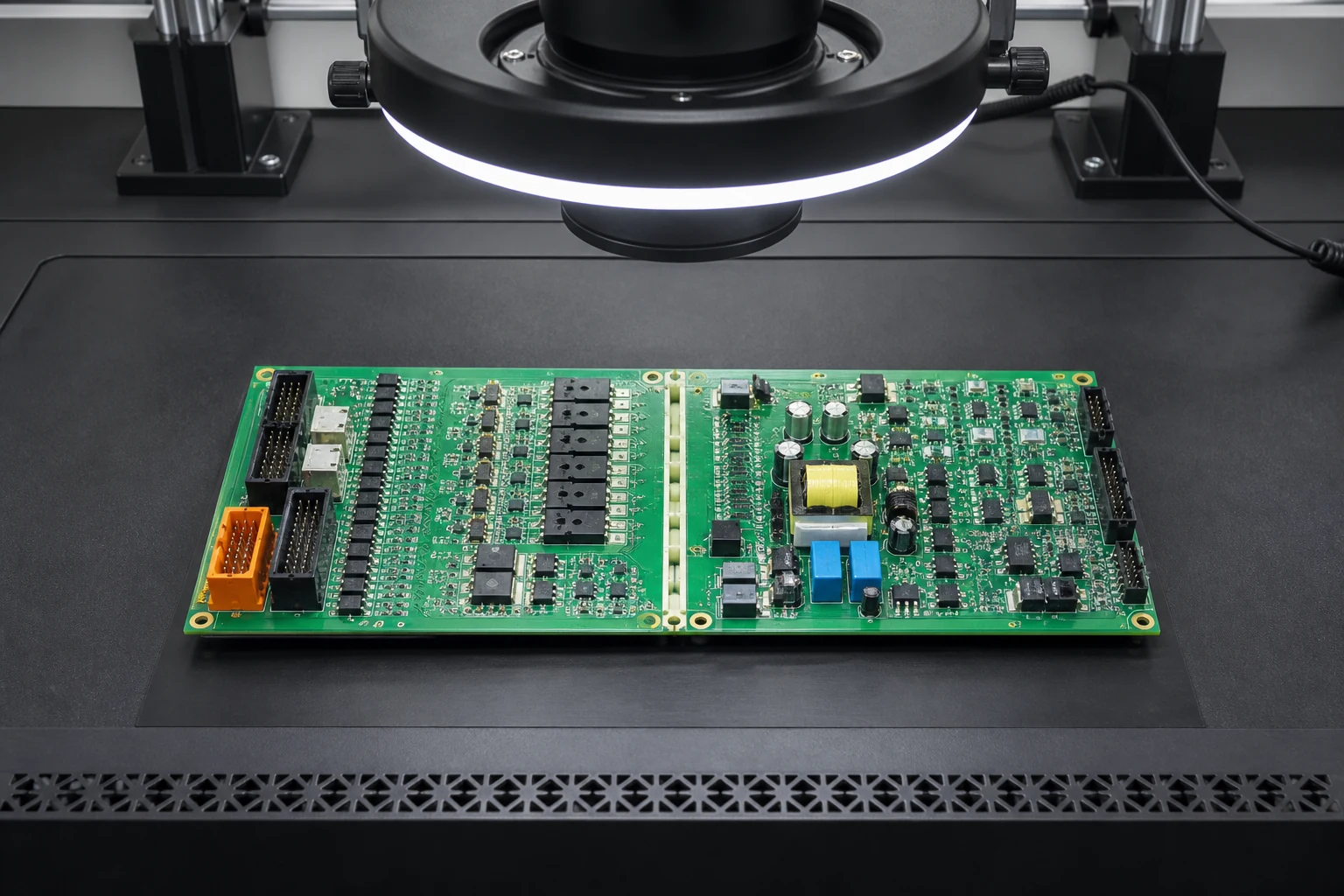 BMS PCBA inspection focusing on isolation barriers, connectors, monitoring circuits, and high-voltage components