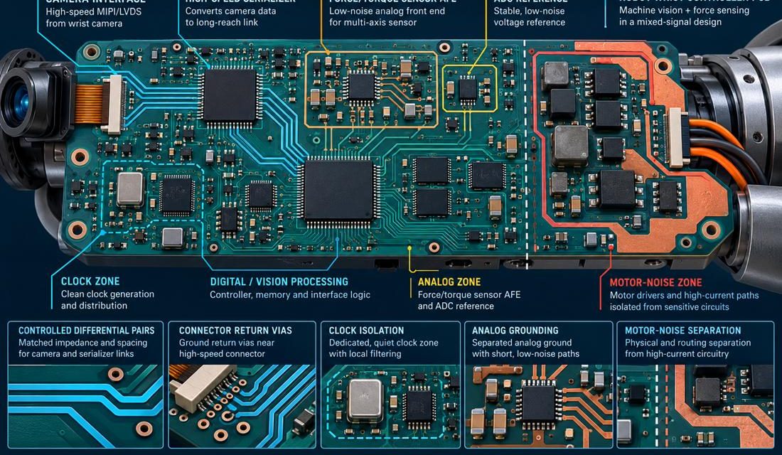 Robotics PCB Vision and Force Sensing: Keeping Mixed Signals Honest