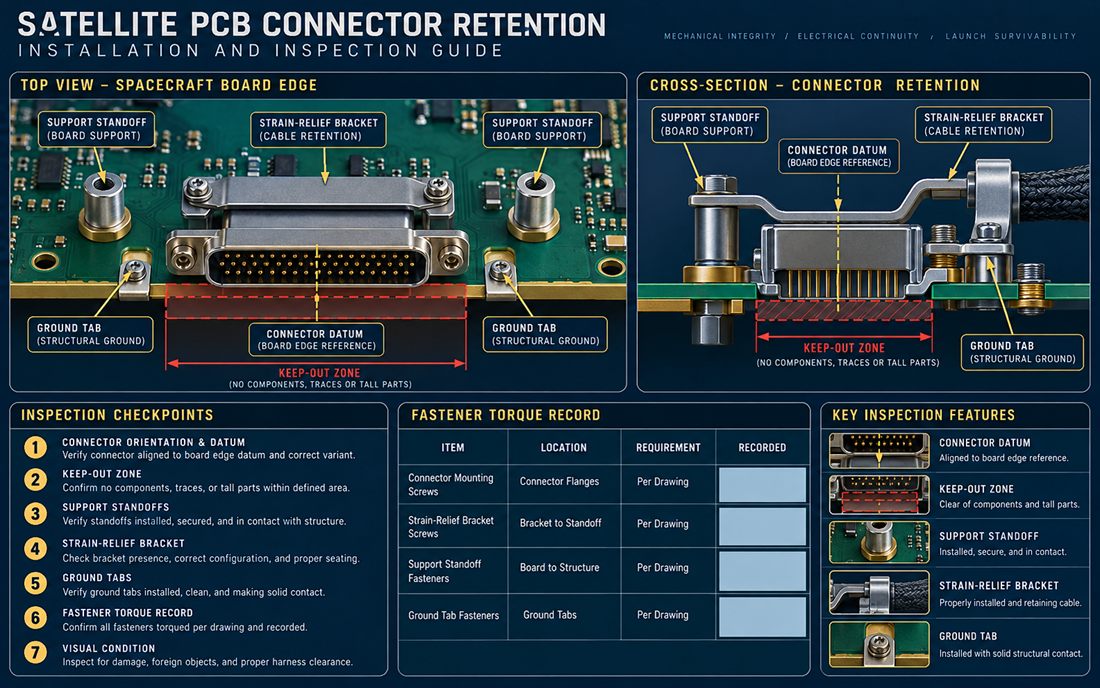Satellite PCB connector inspection