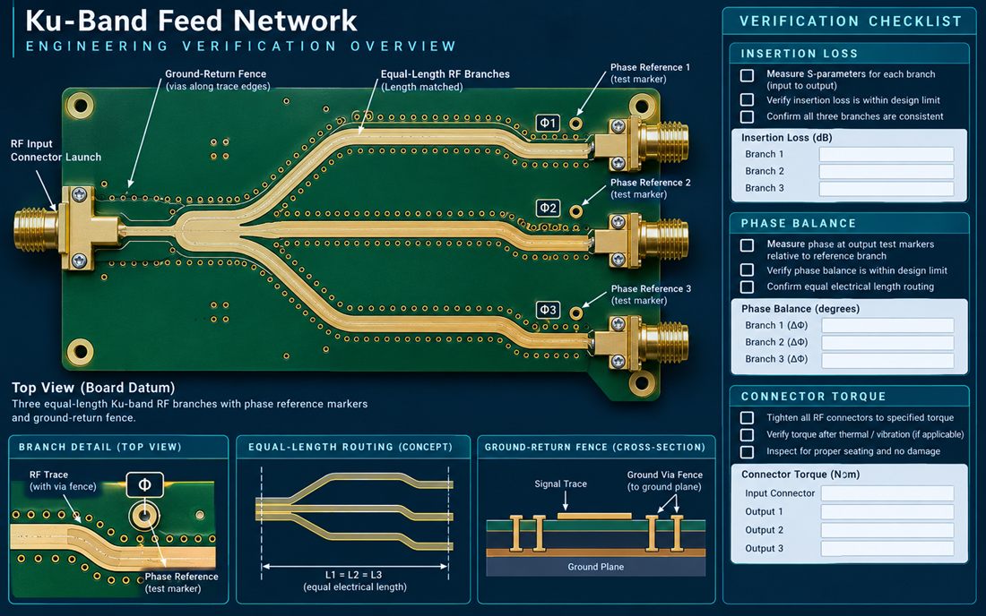 Satellite PCB Ku-Band feed verification