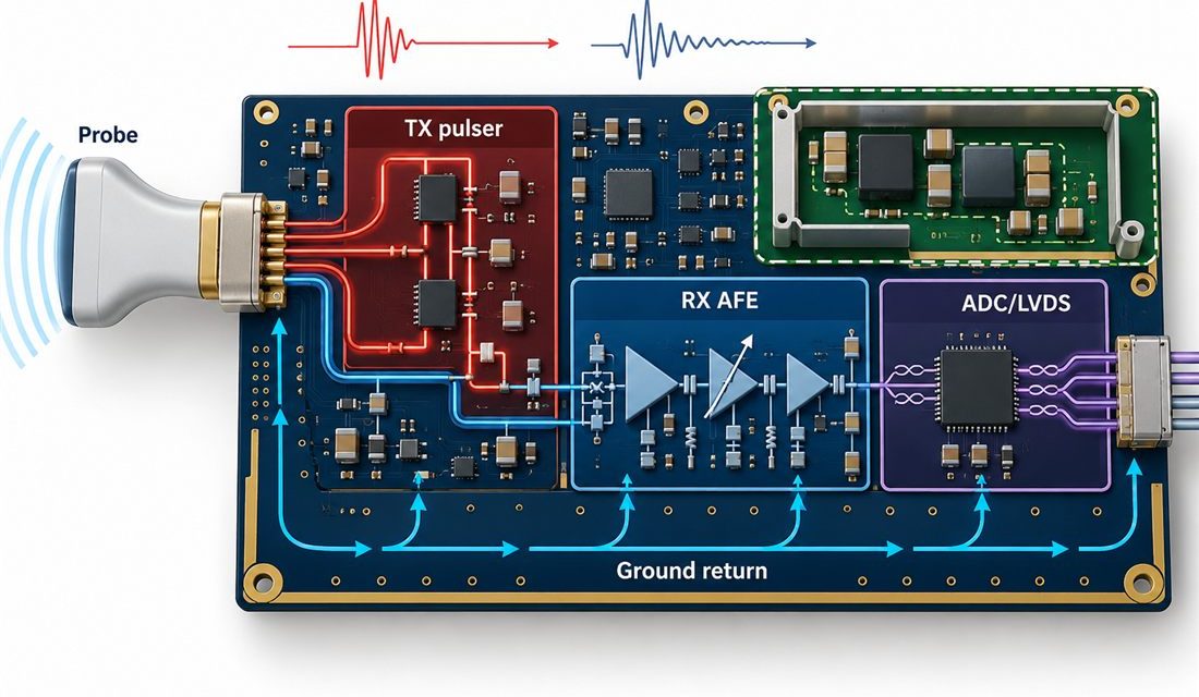 When Ultrasound Echoes Become Layout Noise: A Low-Noise Ultrasound PCB Release Plan